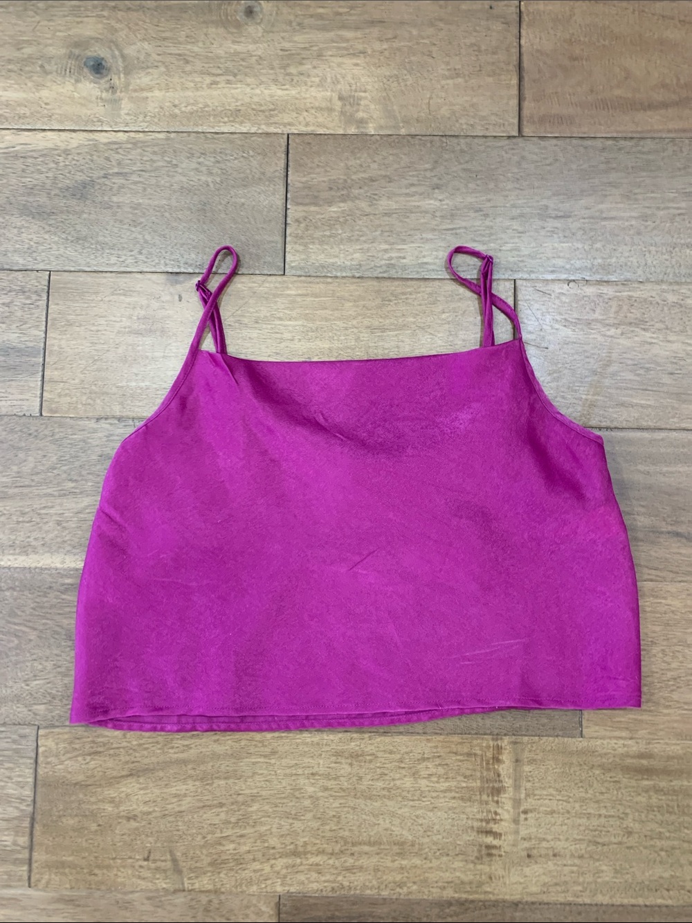 Women’s Fuchsia Spaghetti Strap Crop Top Size S